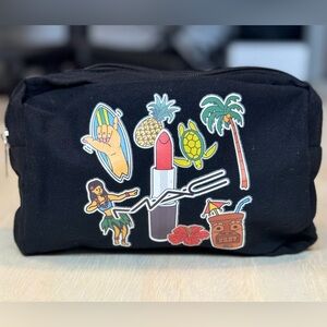 MAC Cosmetics Black Hawaii Graphic Makeup Bag Travel Pouch